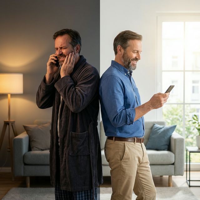 Antes y después del tratamiento de bruxismo