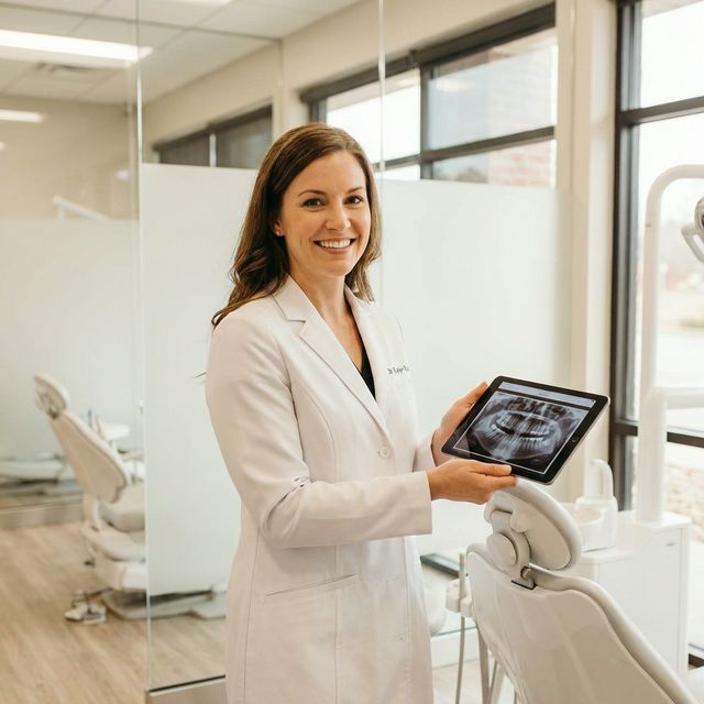 Odontólogo usando tablet