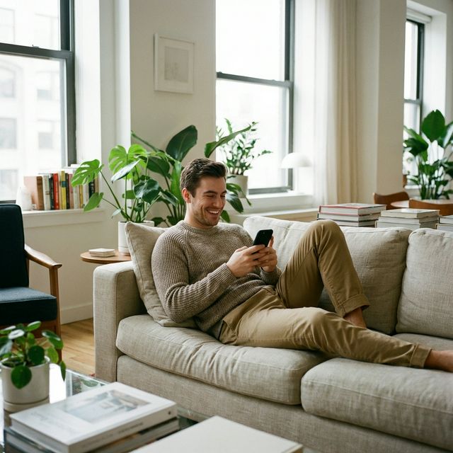 Usuario usando app en celular